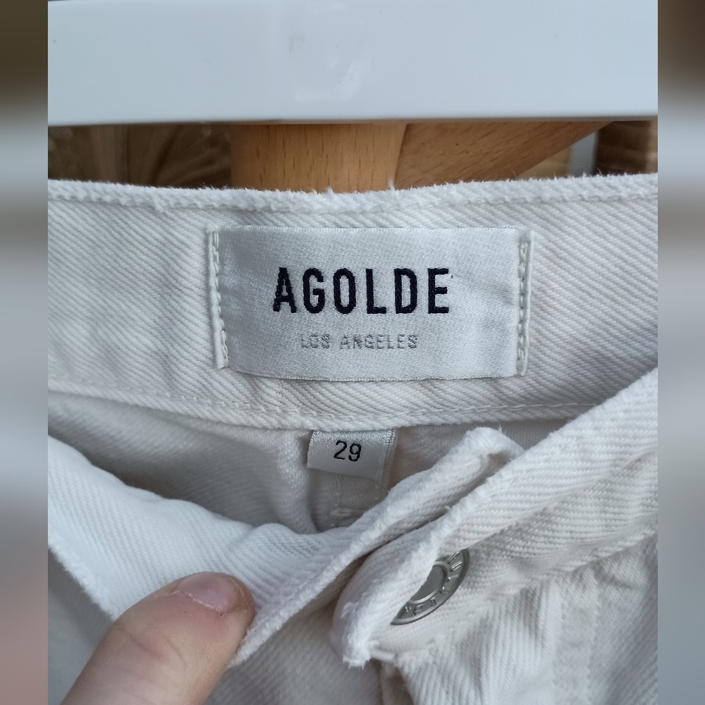Agolde Off White Women's 100% Cotton 90s Straight Leg Jeans_29 - Picture 5 of 8